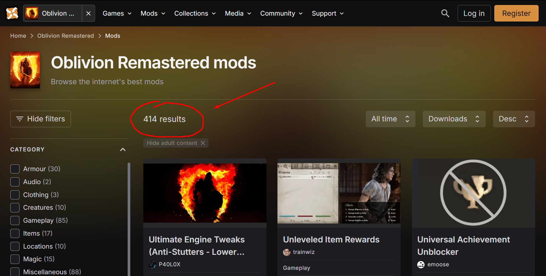 Em menos de 1 semana Oblivion Remastered conta com mais de 400 mods